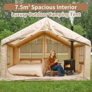 Luxury Portable Outdoor Inflatable Family Camping Tent Oxford PVC Waterproof 4 Seasons Skylight 6-8 Person Inflatable Tent House