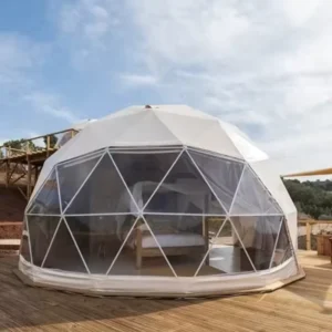 Luxury Resort Hotel House Winter Glamping Geodesic Igloo Glass Dome Q235 Retardant UV-Resistant Waterproof