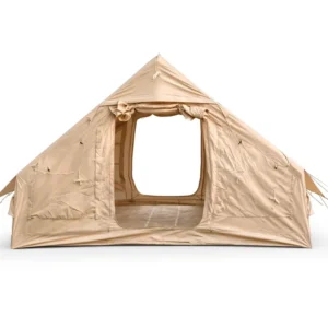 Luxury TC Cotton Inflatable Tent 6.3sqm Premium Glamping Aesthetic Vintage Khaki Family Camping Shelter Waterproof Large Space