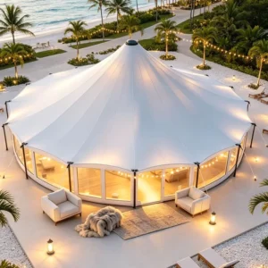 Luxury Tensile Membrane Shade Structure for Outdoor Entertainment Restaurant and Party Events