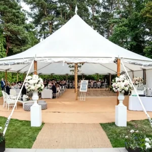 Luxury Translucent Sailcloth Pole Tent 650GSM Canvas Marquee for Vineyard Wedding Backyard Reception Glamping