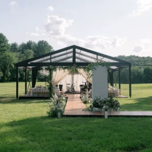 Luxury Transparent Marquee Wedding Party Tent Black Frame with Clear PVC Cover Aluminum for Indoor Use Accommodates 500 People
