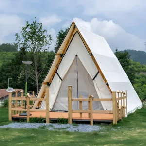 Luxury Waterproof Heavy Duty Canvas Safari Glamping Tent With Ensuite for Outdoor Resort