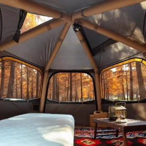 Luxury Waterproof Oxford Inflatable Family Tent 4-6 Persons Camper Glamping Resort Outdoor Four-season Ready-to-Use