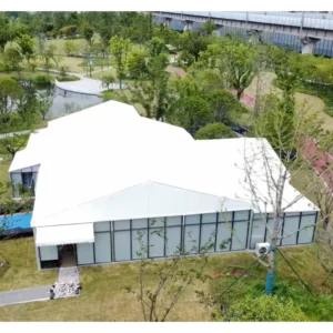 Luxury Waterproof PVC Outdoor Exhibition Tent Glass Doors Aluminum Frame Wind Resistant Flame Retardant for Party Trade Shows