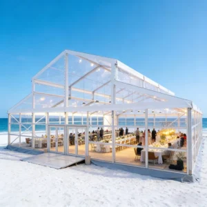 Luxury White Aluminum Wedding Tent Event Marquee Flexible Combination Durable Wind Snow Proof For Catering Hall