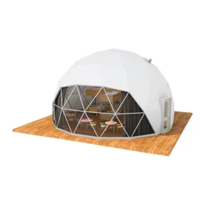 Luxury Winter White PVC Prefab Geodesic Dome Glamping Tent House for Camping Tent Igloo for Sale