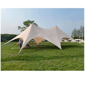 M Shape Unique Design Big Star Shade Camp Tents for 50 People Seated