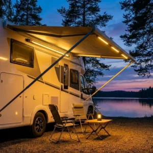 Magnetic Dual Color LED Camping Light Bar Dimmable Waterproof LED Strip Lamp for Caravan Trailer Campsite Outdoor