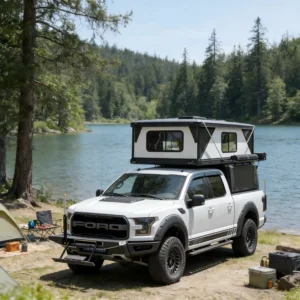 Manufacturing Direct Straight Lift Pop up Rooftop Tent Aluminum Hard Shell Custom Size for Flatbed Truck Off Road