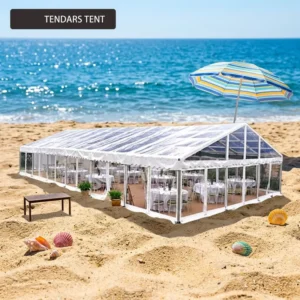 Marquee Tent Wedding Party with PVC Sidewalls Heavy Duty Windproof Waterproof Quick Setup Aluminum Frame