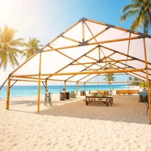 Marquee Wedding Party Tent Wood Grain Frame with Clear PVC Cover Aluminum for Indoor Use Accommodates 200 500 People