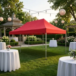 Matched Decorative Folding Awning Aluminum Frame Quick Setup Private Party Elegant Outdoor Reception Stylish Practical