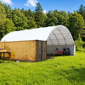 Metal Sea Container Shelter 40FT Shipping Container Dome With Door Shed Storage Tent