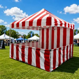 Mini Red White Stripe Carnival Promotion Tent Trade Show Tent Folding Outdoor Heavy Duty Aluminum Gazebo Pop up Canopy