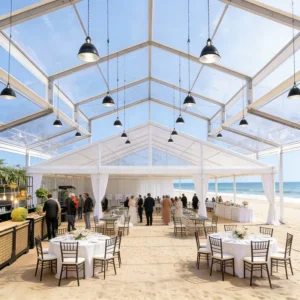 Minimalist Black Frame Glasshouse Tent Panoramic Atrium Orangery Cathedral Wedding Event Hall
