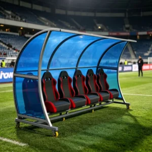 Mobile Football Dugout Bench Weatherproof Polycarbonate Shelter for Soccer Field