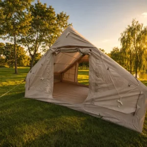 Modern 6.3sqm Inflatable Tent Entry Level Single Door 210D Oxford Khaki Glamping Air Cabin Simple Form Affordable Life Equipment