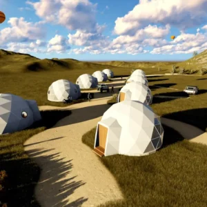 Modern 6M Outdoor Glamping Dome House for 2 3 People for Couples Friends Parents with On Site Bathroom