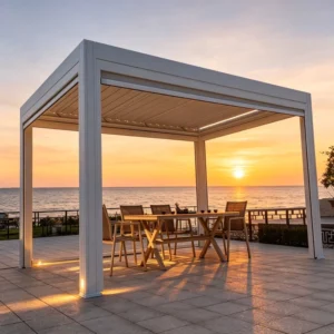 Modern Aluminum Alloy Waterproof Smart Home Gazebo Outdoor Courtyard Sunshade Canopy Villa Garden Sunroom Pavilion Pavilion