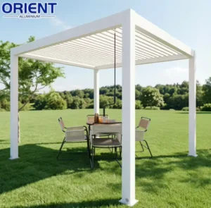 Modern Aluminum Bioclimatic Pergola with Electric Louvered Roof for Garden Patio
