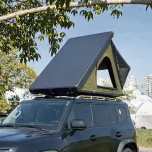 Modern Aluminum Triangle Clamshell Canvas Rooftop Tent Four-Season Waterproof Quick Automatic Opening Triple Layer