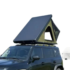 Modern Aluminum Triangle Clamshell Rooftop Tent with Canvas, Four-Season Waterproof, Automatic Opening, Triple Layer
