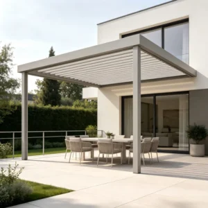 Modern Automatic Patio Gazebo Outdoor Arches Bioclimatic Aluminium Pergola Opening Louvred Roof