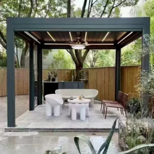 Modern Electric Louvered Pergola Waterproof Gazebo Garden Outdoor Aluminium Canopy