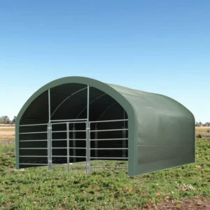 Modern Farm House Horse Shelter with Galvanized Steel Roof Waterproof Livestock Shelter for Cattle Sheep Horses