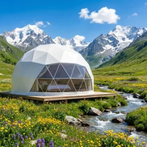 Modern Four Season Extended Type Geodesic Dome Tent Quick Automatic Opening Single Layer One Bedroom PVC Fabric
