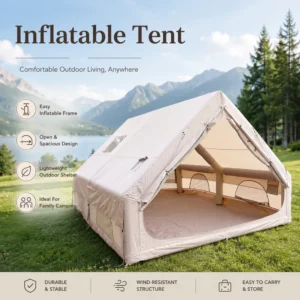 Modern Glamping Tent Luxury Outdoor Camping 2 Rooms 420d Oxford Inflatable Tent Roof Tent for Resort