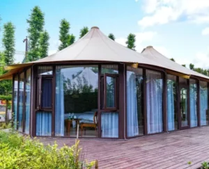 Modern Glamping Tent Luxury Safari Tent Waterproof Lodge Tent for Mountain View Resorts High Altitude Retreats