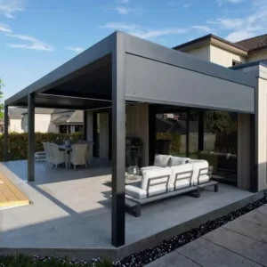 Modern Glass Canopy Aluminum Pergola Gazebo Waterproof Metal Roof Garden Outdoor 3×3 3×4 6×3