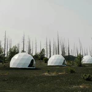 Modern Glass Prefab Geodesic Dome Tent with Custom Aluminum Frame, En Suite, Four Season