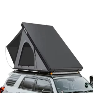 Modern HU BUY Three season Waterproof Slimline Aluminum Pop Up Roof Top Tent LED Light Bar 4×4 4WD Camping Hardshell In Built