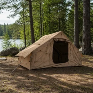 Modern Khaki Inflatable Tent 6.3sqm 210D Oxford Glamping Cabin Waterproof Windproof Robust Frame Family Outdoor Living House