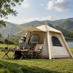 Modern Large Capacity Waterproof Air Tent with TPU Inflatable Frame and Sun Protection Design for Family Camping