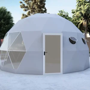 Modern Luxury 6M Geodesic Dome Tent Wooden Log Igloo Waterproof Eco Friendly Prefab for Outdoor School Villa Apartment