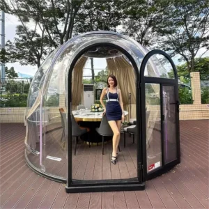 Modern Luxury Bubble House Transparent PC Dome Glamping Tent for Hotel Resorts