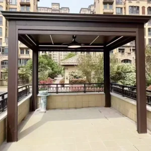 Modern Metal Windproof Louver Sunshade Canopy Electric Flip Gazebo Intelligent Flap for Villa Courtyard Eco Friendly Aluminum