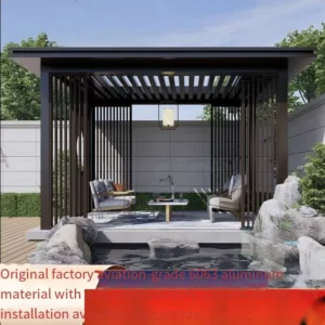 Modern Minimalist Aluminum Alloy Gazebo Sunroom Pavilion UV Resistant Eco Friendly Durable Corrosion Resistant Waterproof