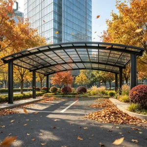 Modern Outdoor Aluminum Carport Structure Impact Resistant Polycarbonate Roof Shelter for Farm Villa Commercial Parking Area