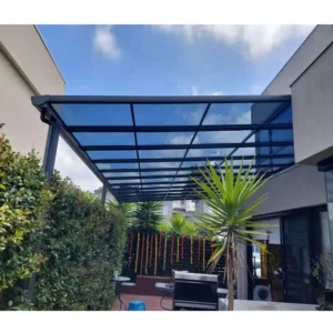 Modern Strong Wind Resistance Polycarbonate Pergola Aluminum Alloy Awning Outdoor Balcony Patio Cover Customizable Villa Terrace