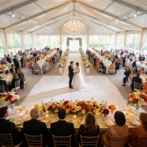 Modular Aluminum Clear Side Event Tent Luxury Drape Outdoor Wedding Banquet Reception Party Marquee
