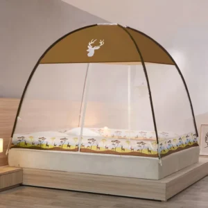 Mongolian Folding Pop-Up Mosquito Net 100% Polyester for Outdoor and Home Use