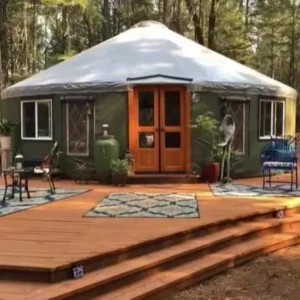 Mongolian Wooden Yurt Tents for Camping With Bathroom