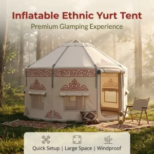 Mongolian Yurt Inflatable Tent Outdoor Camping Portable Fast Deployment No Installation Required