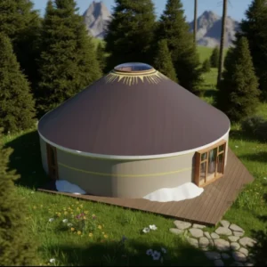 Mongolian Yurt Tent Four Season Waterproof Windproof Snow Resistant Double Layer PVC Oxford Canvas Cold Insulation Warmth