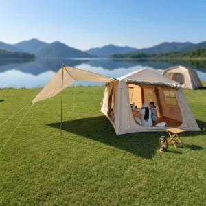 Moonlight Inflatable Cabin Shelter 420D Oxford 396x270x200cm Khaki PVC Airbeam Premium Glamping